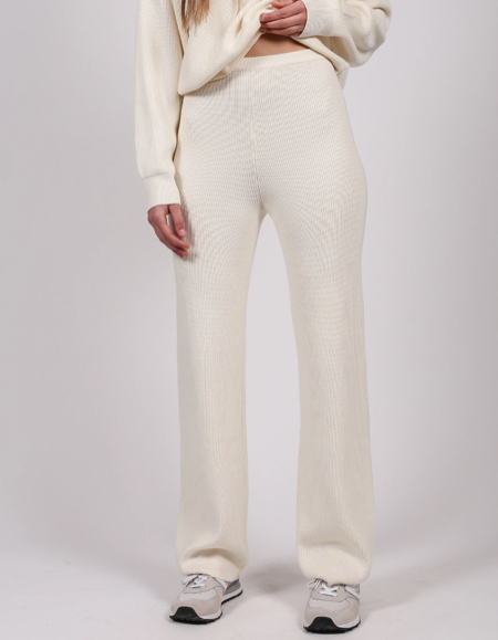 The Ribbed Knit Pants (Cream) – Dollface Beauty Lounge